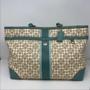 COACH TIFFANY GREEN LARGE TOTE